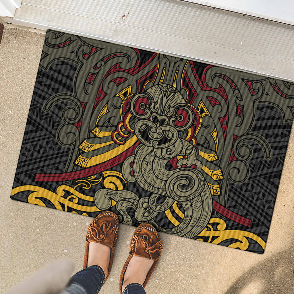 Maori Hei Tiki Tribal Tattoo Rubber Doormat