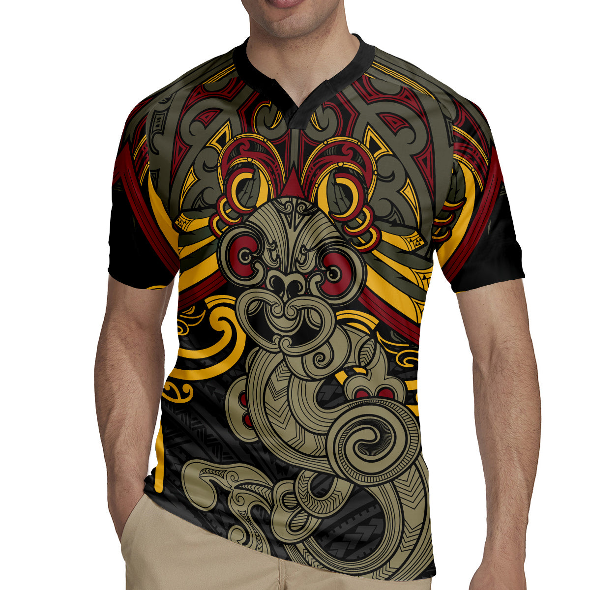 Maori Hei Tiki Tribal Tattoo Rugby Jersey