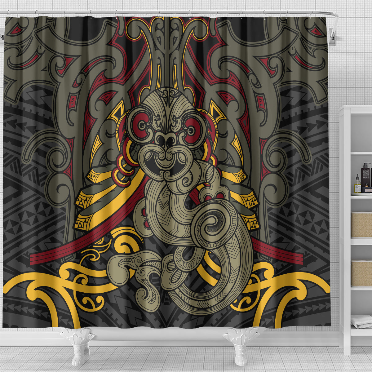 Maori Hei Tiki Tribal Tattoo Shower Curtain