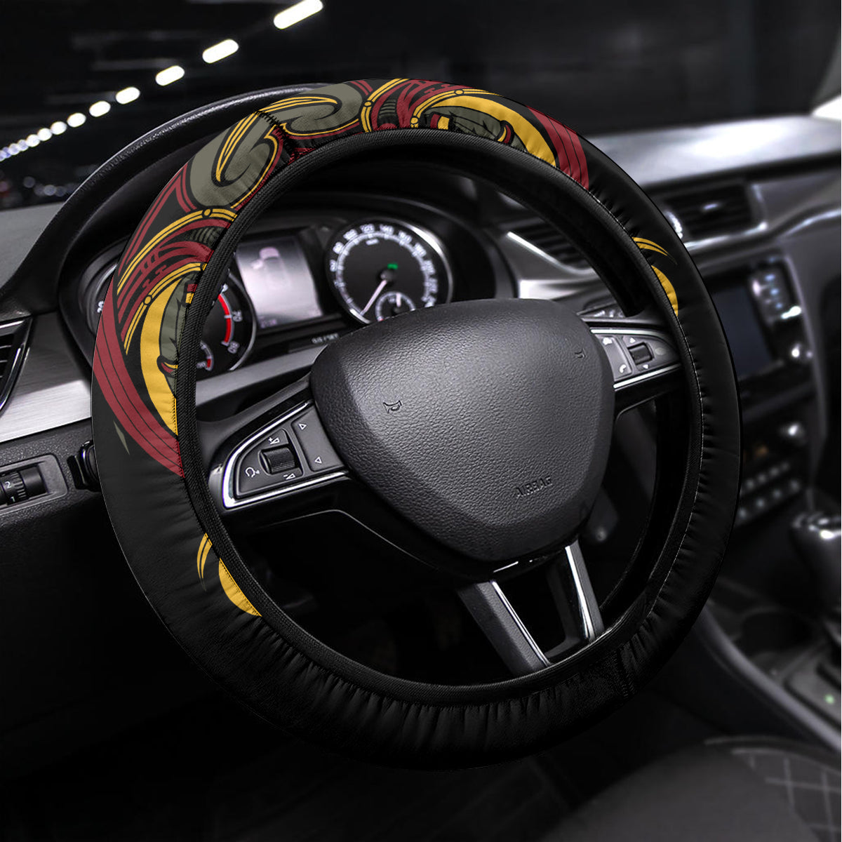 Maori Hei Tiki Tribal Tattoo Steering Wheel Cover