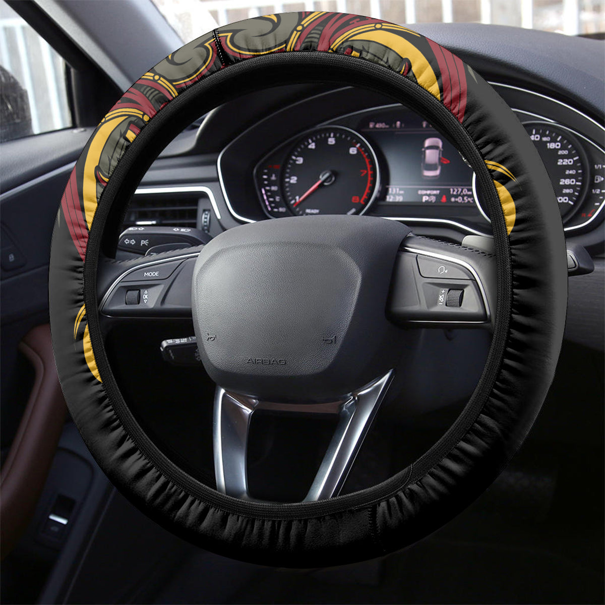 Maori Hei Tiki Tribal Tattoo Steering Wheel Cover