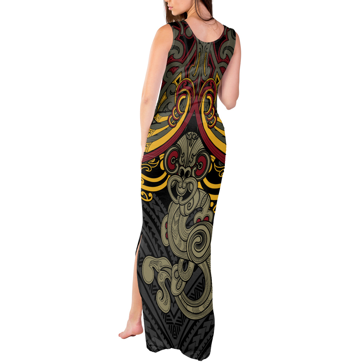Maori Hei Tiki Tribal Tattoo Tank Maxi Dress