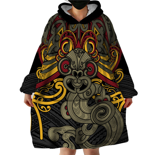 Maori Hei Tiki Tribal Tattoo Wearable Blanket Hoodie