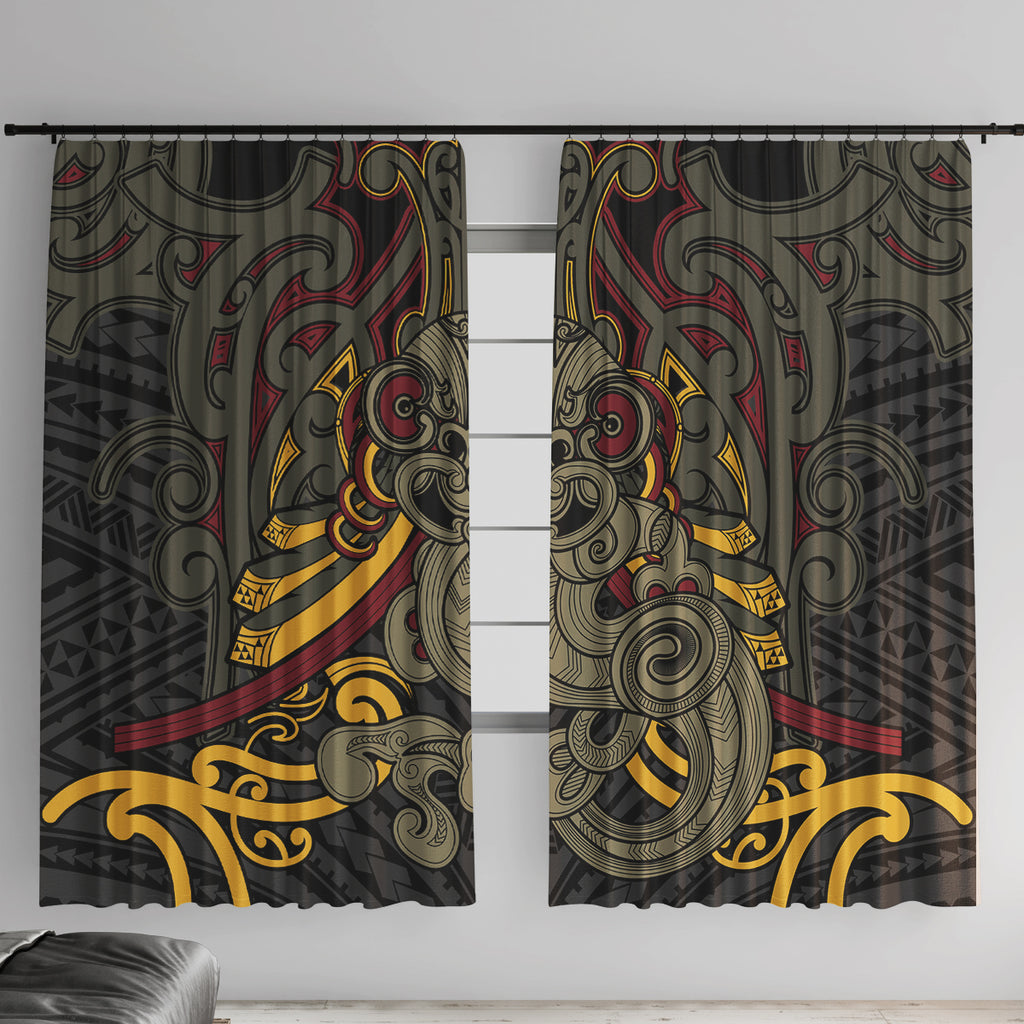 Maori Hei Tiki Tribal Tattoo Window Curtain