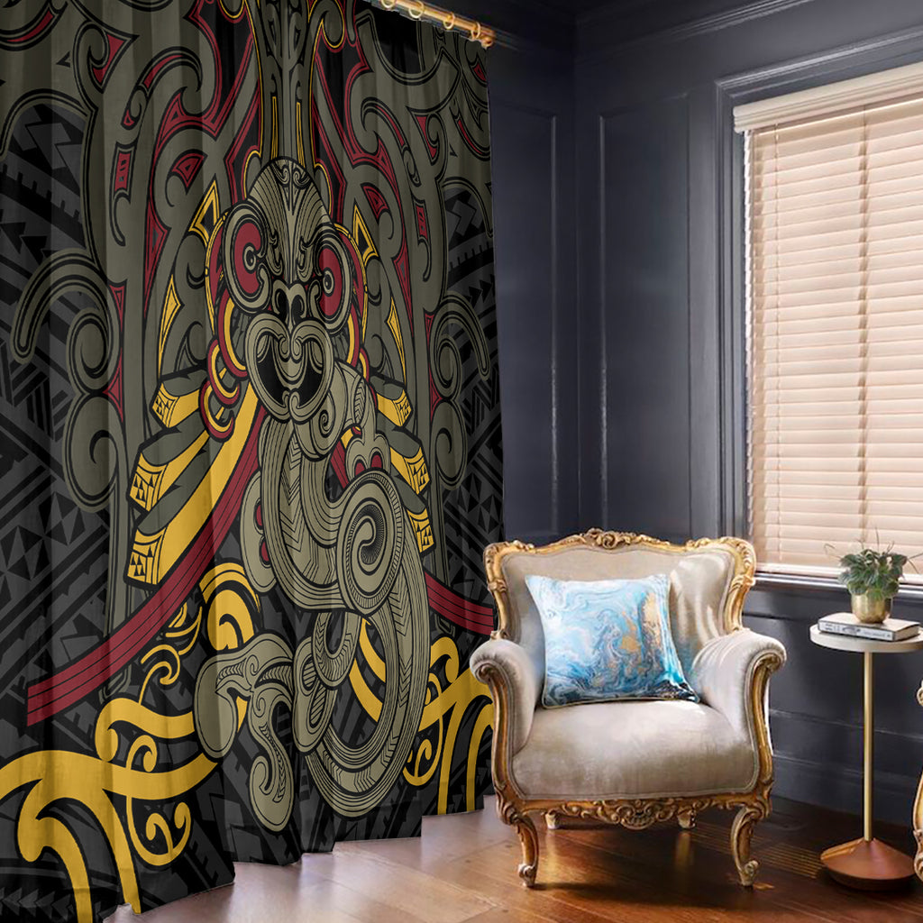 Maori Hei Tiki Tribal Tattoo Window Curtain