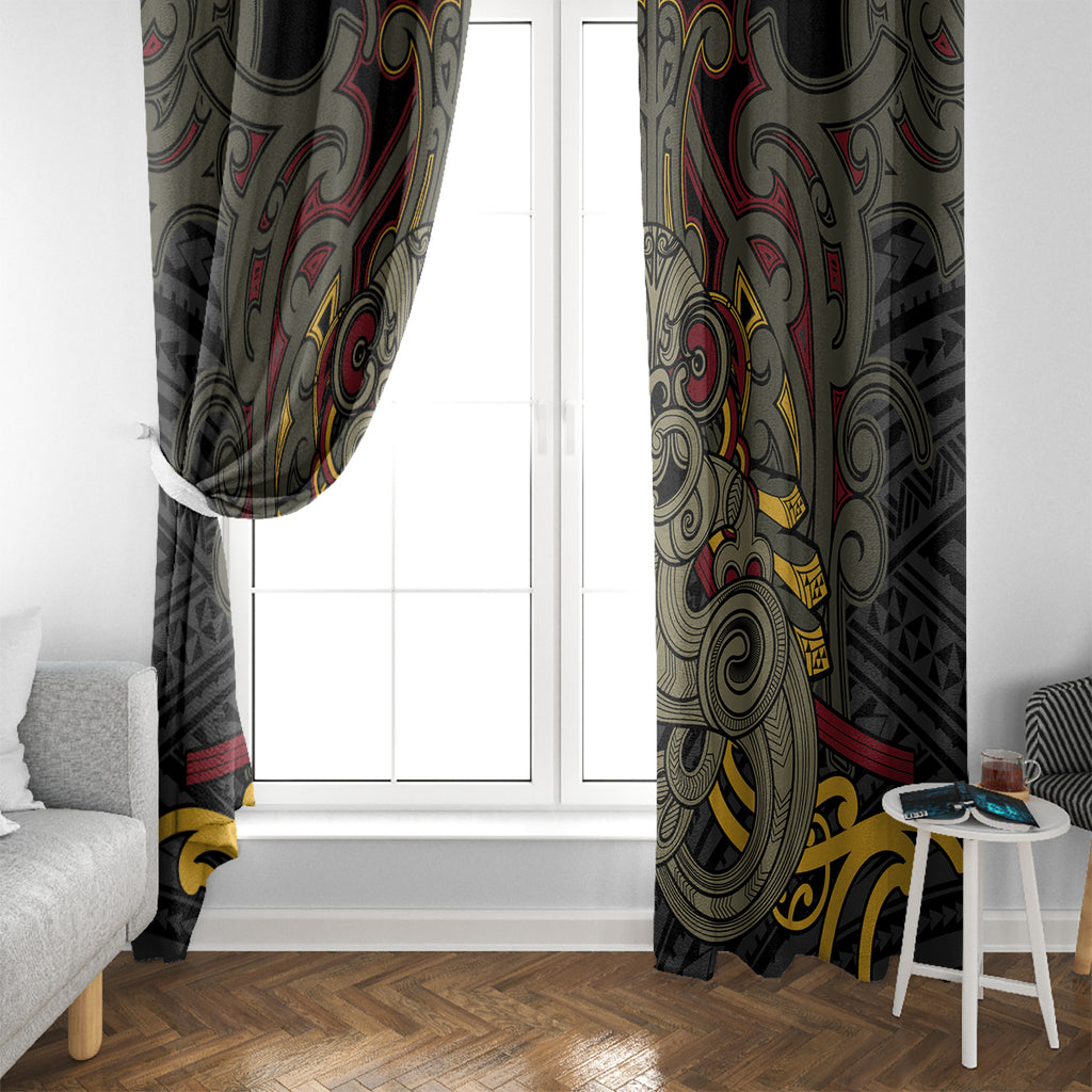 Maori Hei Tiki Tribal Tattoo Window Curtain