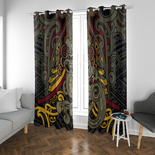 Maori Hei Tiki Tribal Tattoo Window Curtain