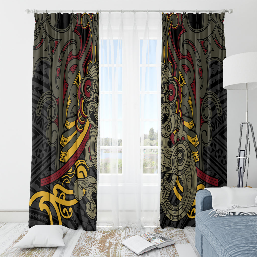 Maori Hei Tiki Tribal Tattoo Window Curtain