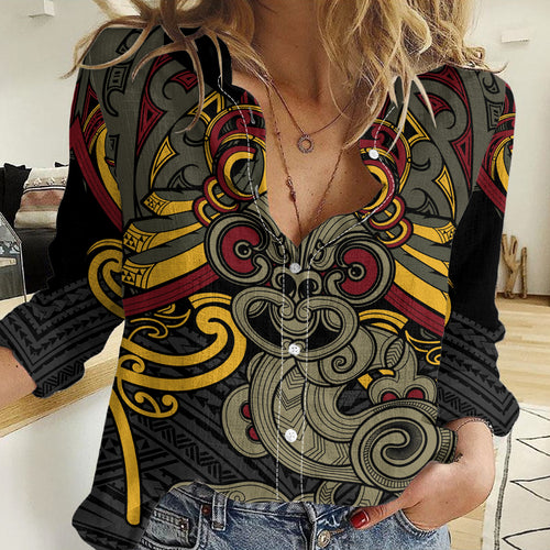 Maori Hei Tiki Tribal Tattoo Women Casual Shirt