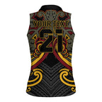 Maori Hei Tiki Tribal Tattoo Women Sleeveless Polo Shirt
