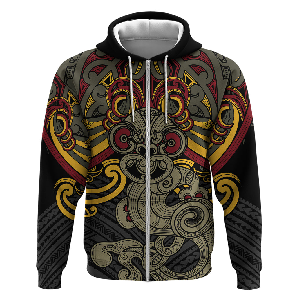 Maori Hei Tiki Tribal Tattoo Zip Hoodie