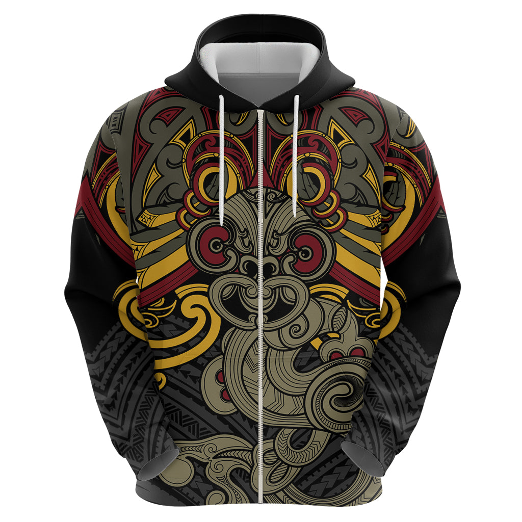 Maori Hei Tiki Tribal Tattoo Zip Hoodie