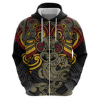 Maori Hei Tiki Tribal Tattoo Zip Hoodie