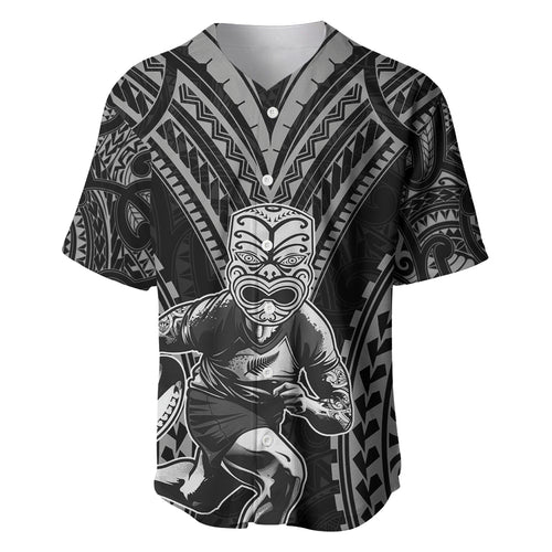 Custom New Zealand Rugby Baseball Jersey Maori All Black Warrior Tribal Tattoo