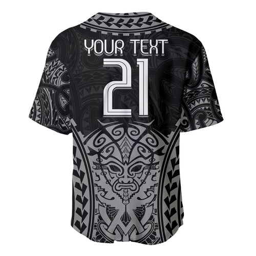 Custom New Zealand Rugby Baseball Jersey Maori All Black Warrior Tribal Tattoo
