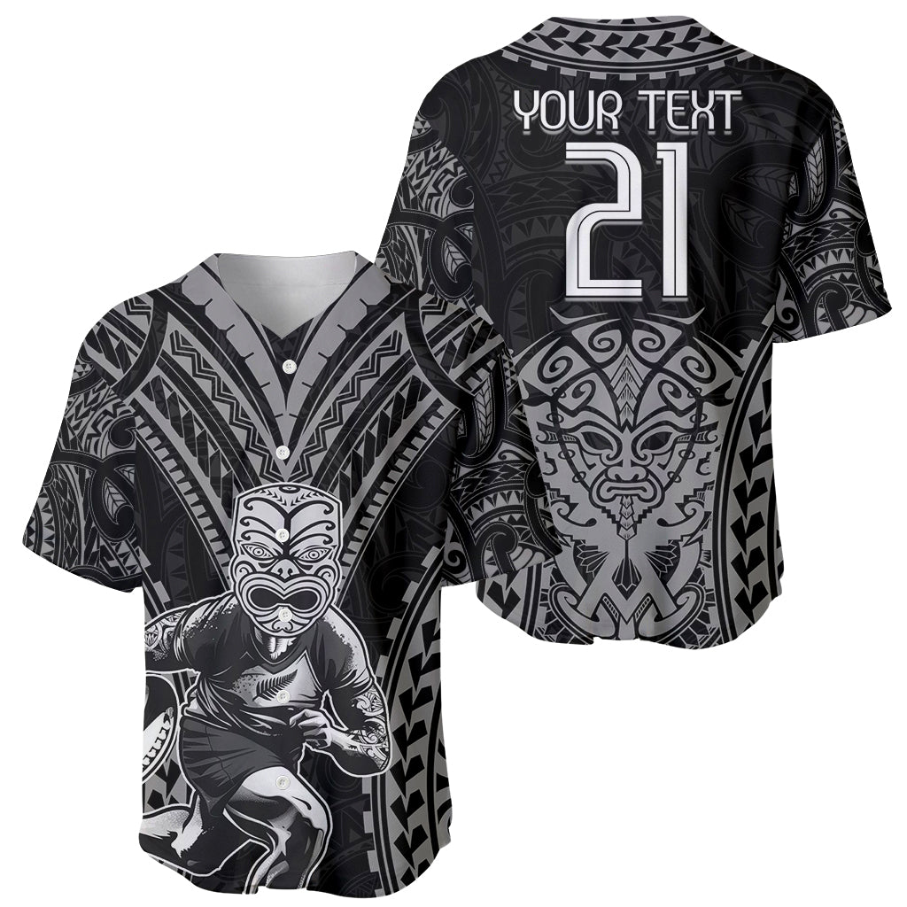 Custom New Zealand Rugby Baseball Jersey Maori All Black Warrior Tribal Tattoo