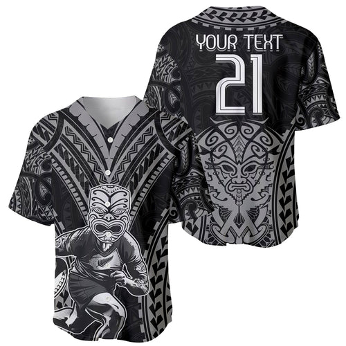 Custom New Zealand Rugby Baseball Jersey Maori All Black Warrior Tribal Tattoo