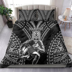 Custom New Zealand Rugby Bedding Set Maori All Black Warrior Tribal Tattoo