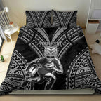 Custom New Zealand Rugby Bedding Set Maori All Black Warrior Tribal Tattoo