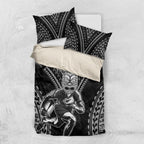 Custom New Zealand Rugby Bedding Set Maori All Black Warrior Tribal Tattoo