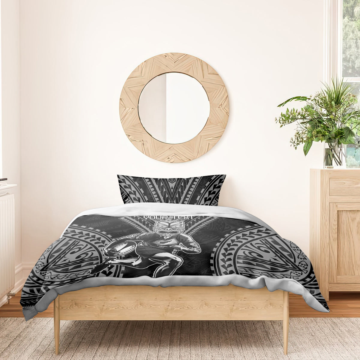Custom New Zealand Rugby Bedding Set Maori All Black Warrior Tribal Tattoo
