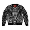 Custom New Zealand Rugby Bomber Jacket Maori All Black Warrior Tribal Tattoo