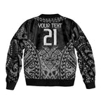 Custom New Zealand Rugby Bomber Jacket Maori All Black Warrior Tribal Tattoo