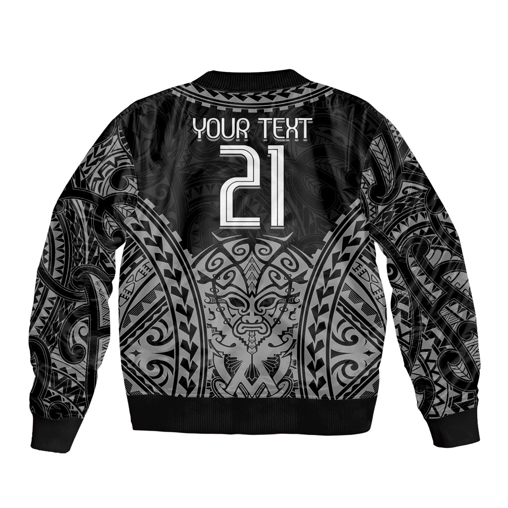 Custom New Zealand Rugby Bomber Jacket Maori All Black Warrior Tribal Tattoo