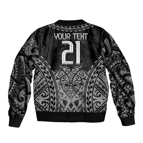 Custom New Zealand Rugby Bomber Jacket Maori All Black Warrior Tribal Tattoo