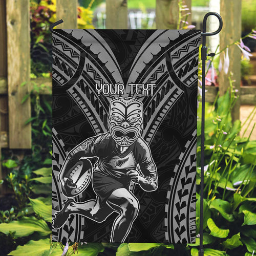 Custom New Zealand Rugby Garden Flag Maori All Black Warrior Tribal Tattoo