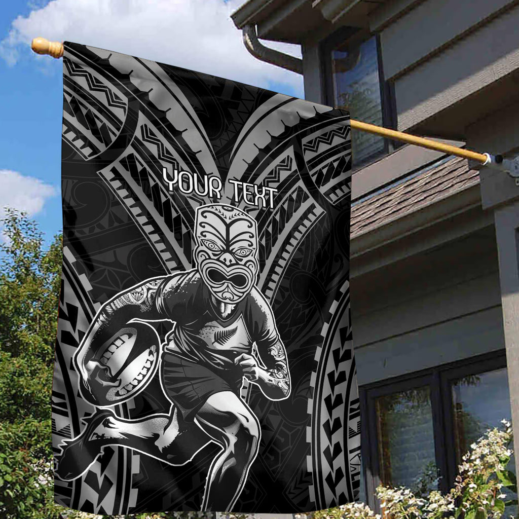 Custom New Zealand Rugby Garden Flag Maori All Black Warrior Tribal Tattoo