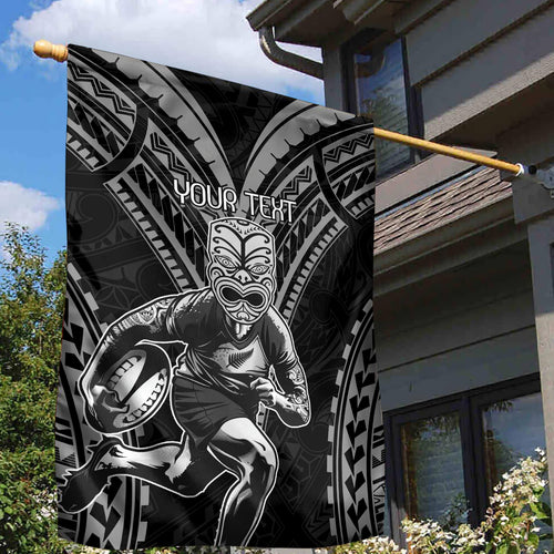 Custom New Zealand Rugby Garden Flag Maori All Black Warrior Tribal Tattoo