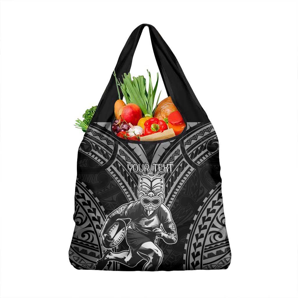 Custom New Zealand Rugby Grocery Bag Maori All Black Warrior Tribal Tattoo