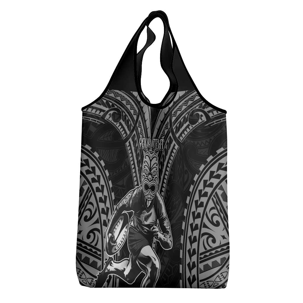 Custom New Zealand Rugby Grocery Bag Maori All Black Warrior Tribal Tattoo