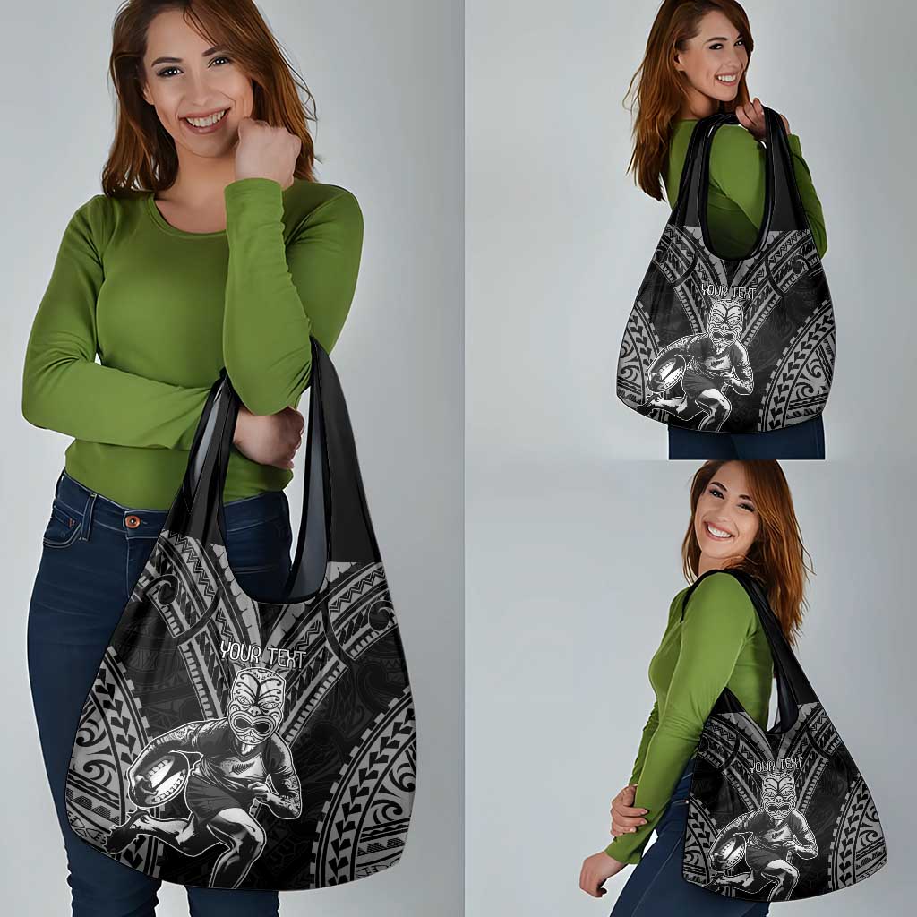 Custom New Zealand Rugby Grocery Bag Maori All Black Warrior Tribal Tattoo