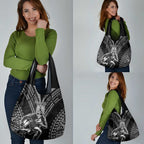 Custom New Zealand Rugby Grocery Bag Maori All Black Warrior Tribal Tattoo