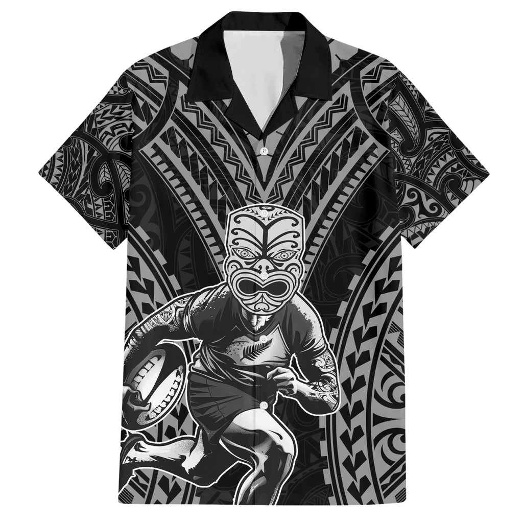 Custom New Zealand Rugby Hawaiian Shirt Maori All Black Warrior Tribal Tattoo