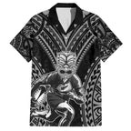 Custom New Zealand Rugby Hawaiian Shirt Maori All Black Warrior Tribal Tattoo