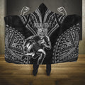 Custom New Zealand Rugby Hooded Blanket Maori All Black Warrior Tribal Tattoo