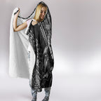 Custom New Zealand Rugby Hooded Blanket Maori All Black Warrior Tribal Tattoo
