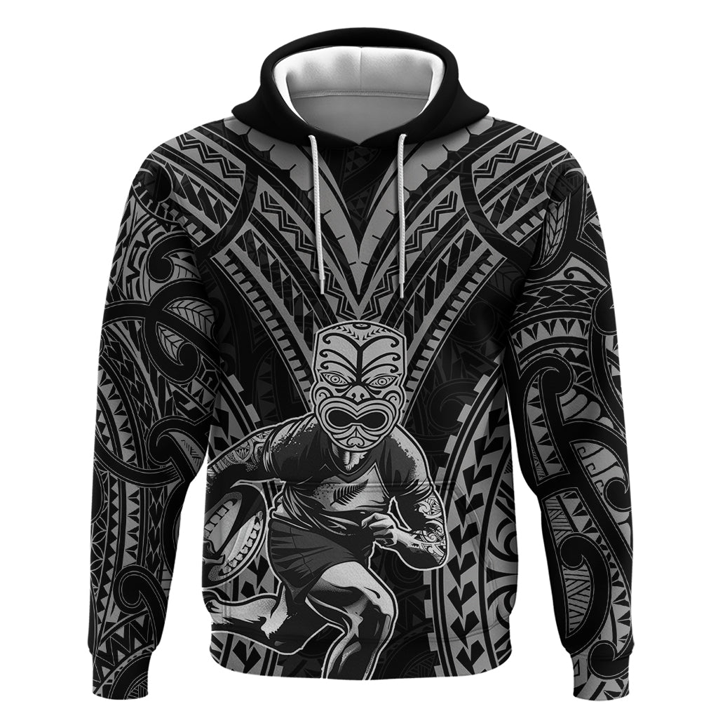 Custom New Zealand Rugby Hoodie Maori All Black Warrior Tribal Tattoo