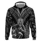 Custom New Zealand Rugby Hoodie Maori All Black Warrior Tribal Tattoo