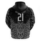 Custom New Zealand Rugby Hoodie Maori All Black Warrior Tribal Tattoo