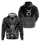 Custom New Zealand Rugby Hoodie Maori All Black Warrior Tribal Tattoo