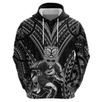 Custom New Zealand Rugby Hoodie Maori All Black Warrior Tribal Tattoo