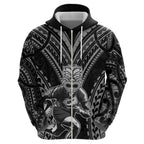 Custom New Zealand Rugby Hoodie Maori All Black Warrior Tribal Tattoo