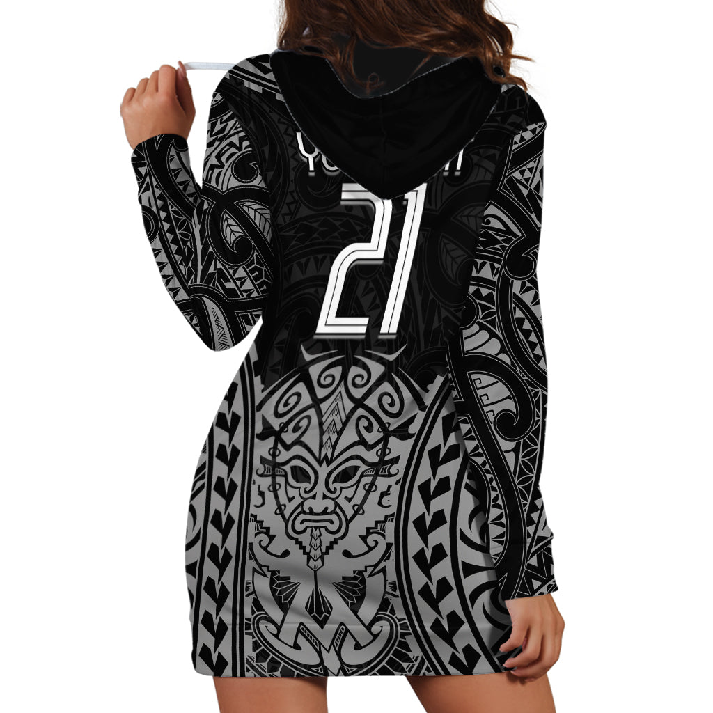 Custom New Zealand Rugby Hoodie Dress Maori All Black Warrior Tribal Tattoo