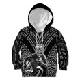 Custom New Zealand Rugby Kid Hoodie Maori All Black Warrior Tribal Tattoo