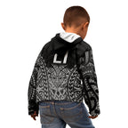 Custom New Zealand Rugby Kid Hoodie Maori All Black Warrior Tribal Tattoo