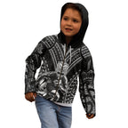 Custom New Zealand Rugby Kid Hoodie Maori All Black Warrior Tribal Tattoo